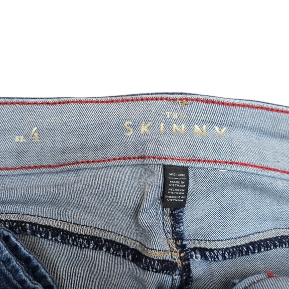 White House Black Market Mid Rise Distressed Skinny Jeans Womens Sz 4 - Picture 8 of 11